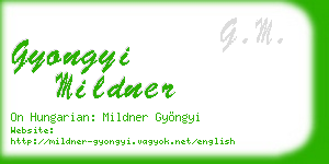 gyongyi mildner business card